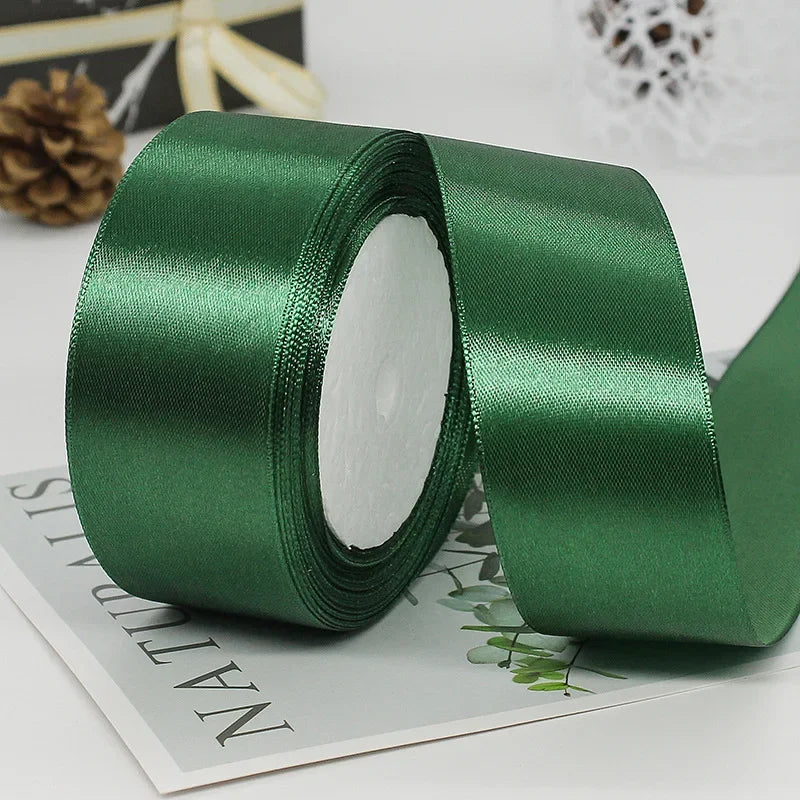 22Meters 6Mm-40Cm Satin Ribbons Crafts Bow DIY Gift Wrap Wine Red Orange Yellow Green Blue Purple Black Gray Gold White Ribbons