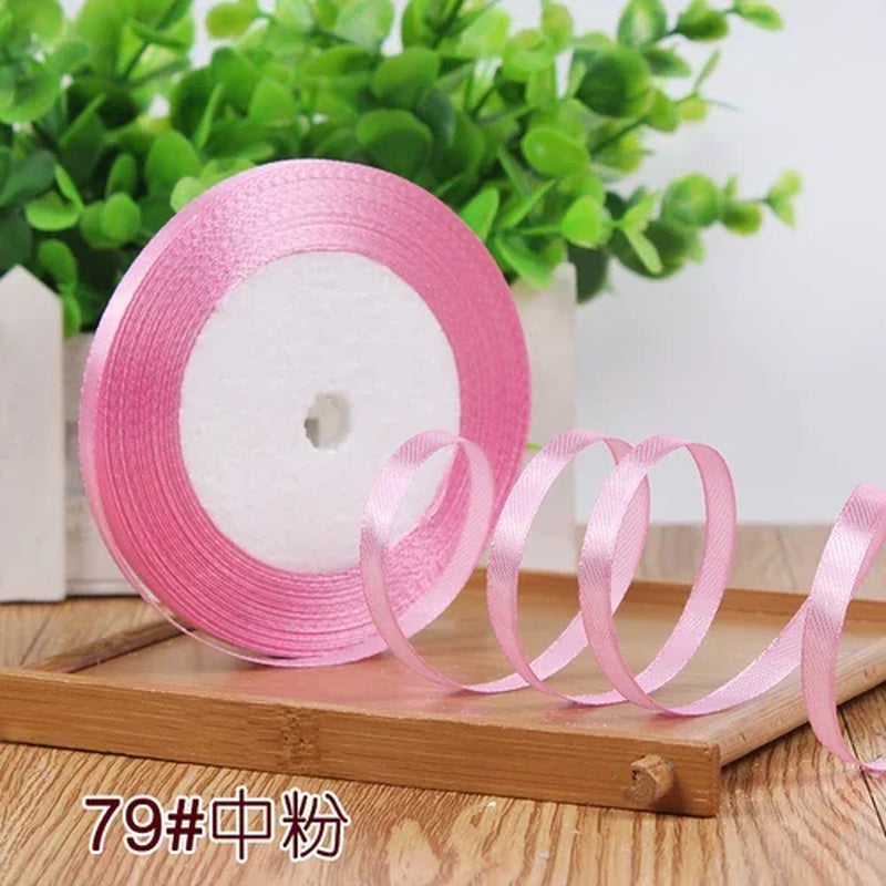 25Yards 6Mm Silk Satin Ribbons for Crafts Bow Handmade Gift Wrap Partys Christmas Wedding Decorative Artificial Accessories