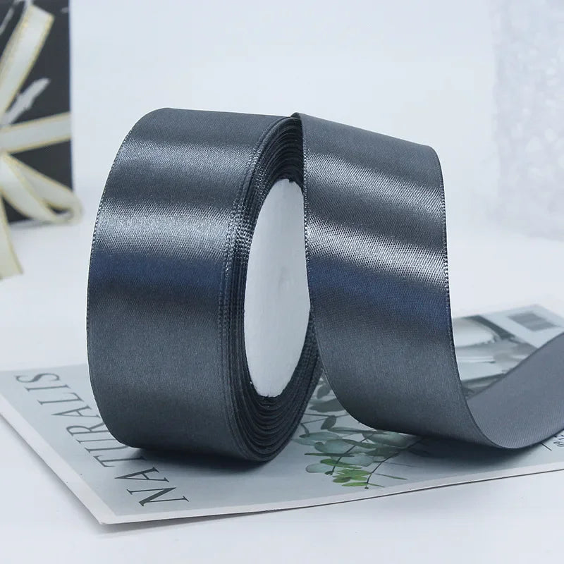 22Meters 6Mm-40Cm Satin Ribbons Crafts Bow DIY Gift Wrap Wine Red Orange Yellow Green Blue Purple Black Gray Gold White Ribbons