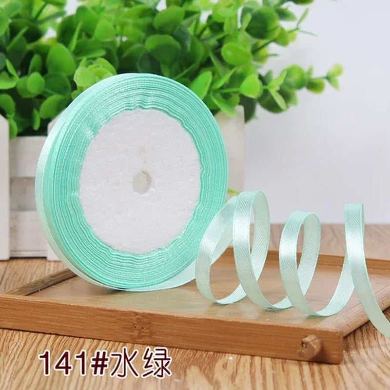 25Yards 6Mm Silk Satin Ribbons for Crafts Bow Handmade Gift Wrap Partys Christmas Wedding Decorative Artificial Accessories