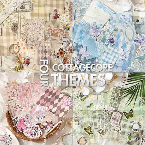 Vintage Cottagecore Scrapbook Kit — 400-Piece Junk Journal Supply Set