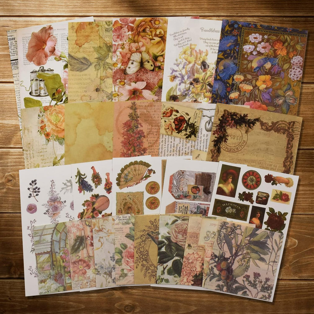 Vintage Scrapbooking Supplies Kit Vintage Stickers for Scrapbooking Journaling Aesthetic Paper Stickers Material Ephemera Pack for Junk Journal Bullet Journals Planners NotebooksÔºà83 PiecesÔºâ