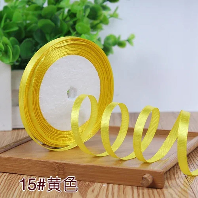 25Yards 6Mm Silk Satin Ribbons for Crafts Bow Handmade Gift Wrap Partys Christmas Wedding Decorative Artificial Accessories