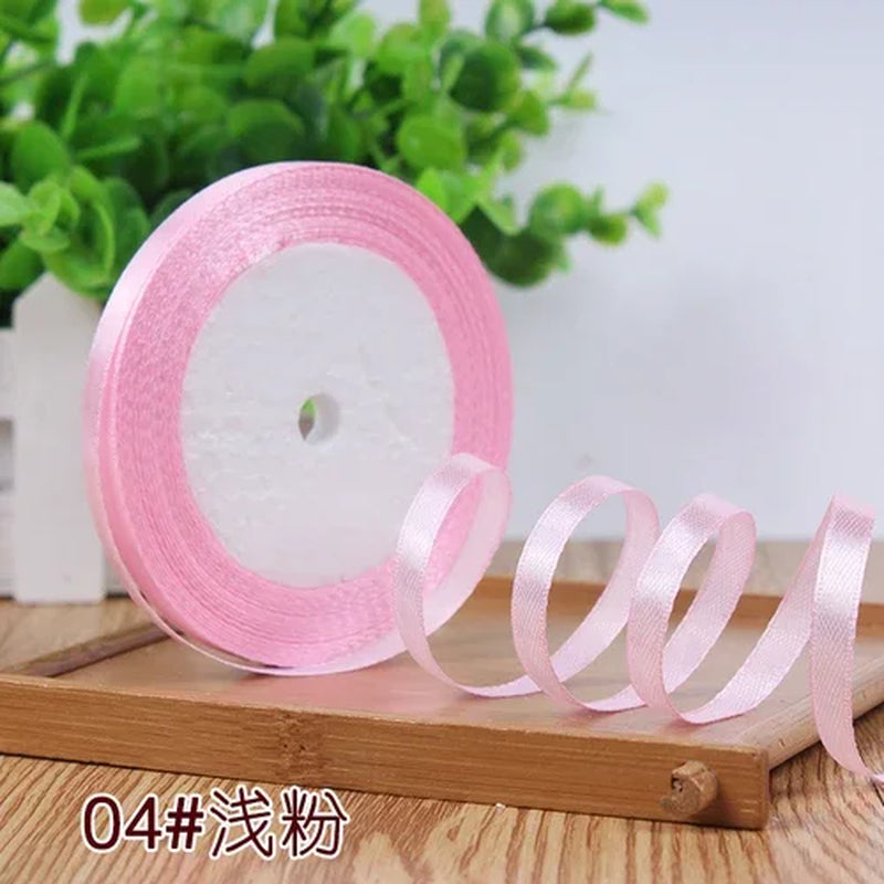 25Yards 6Mm Silk Satin Ribbons for Crafts Bow Handmade Gift Wrap Partys Christmas Wedding Decorative Artificial Accessories