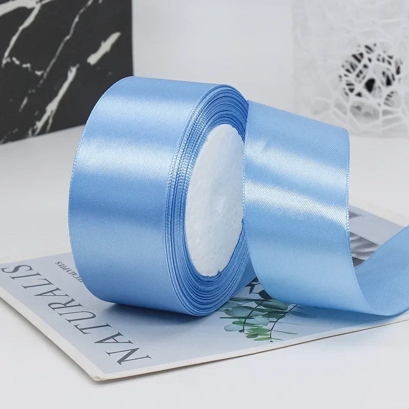 22Meters 6Mm-40Cm Satin Ribbons Crafts Bow DIY Gift Wrap Wine Red Orange Yellow Green Blue Purple Black Gray Gold White Ribbons