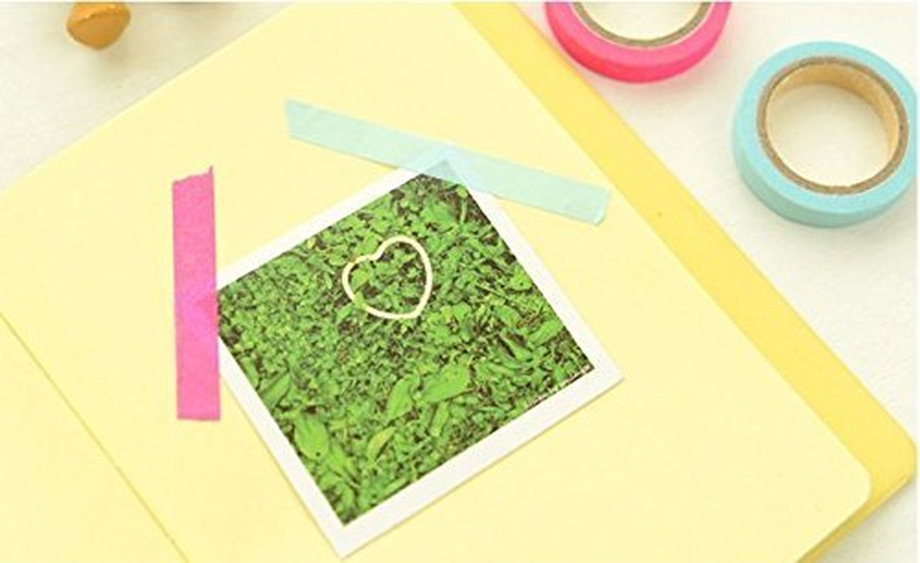 10Pc Rainbow Writable Washi Tape Set Colorful Adhesive Masking Craft Tape Roll