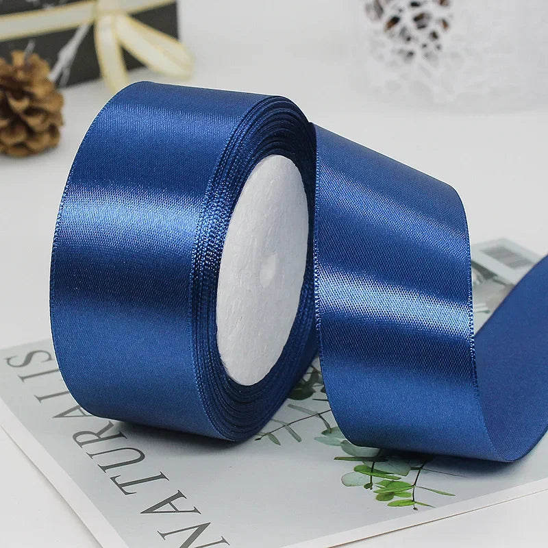 22Meters 6Mm-40Cm Satin Ribbons Crafts Bow DIY Gift Wrap Wine Red Orange Yellow Green Blue Purple Black Gray Gold White Ribbons
